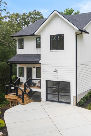 Wildwood Photo White house with black finishes in Weaverville, NC.